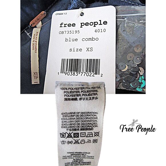 FREE PEOPLE NEW JILL Halter Embellished-Sequin Velour Swing Dress XS - Picture 5 of 12